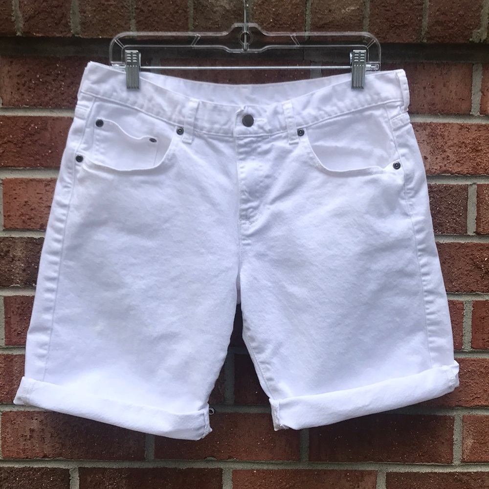 Garnet Hill White Jean Shorts sz 10